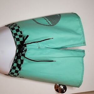 Liquid Force Boardshorts, Mint Green and Black, Size 3